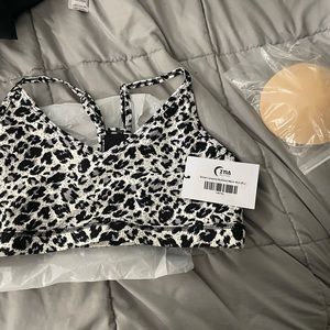 ZYIA snow leopard brilliant mesh bra XL. New with tags and pads